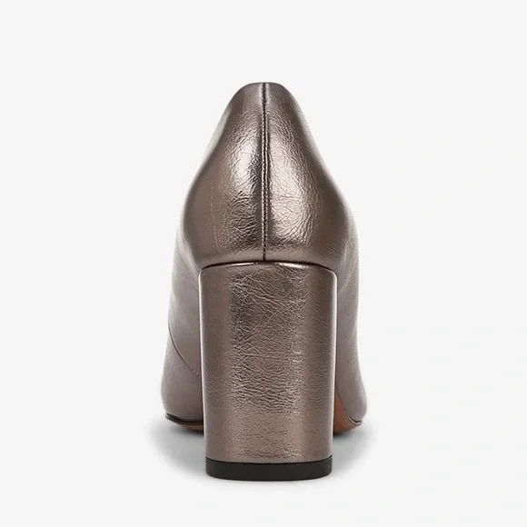 Franco Sarto Giovanna Pump- Pewter Metallic Faux Leather- Size 8.5M